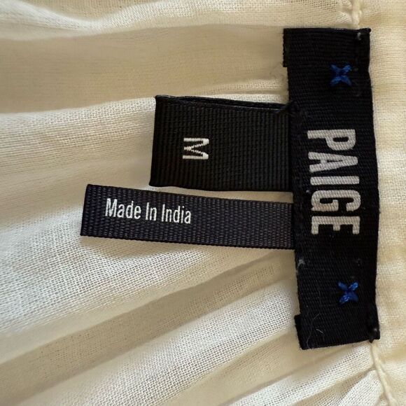 Paige Ava Semi Sheer Ivory Embroidered Blouse Sz M Boho, Cottagecore, Festival - Picture 9 of 16